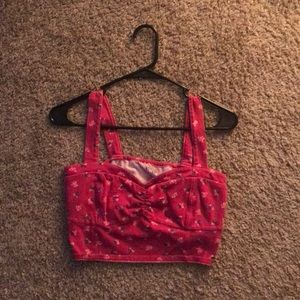 Tank crop bandeau top with print